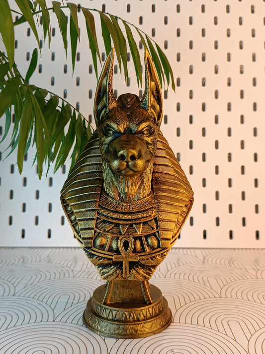 Majestic Anubis Bust: Ancient Egyptian Décor for Mystical Homes | Handcrafted Statue 